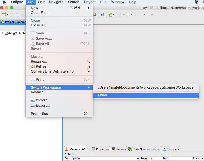 How to change workspace in Eclipse IDE Smooth Programming