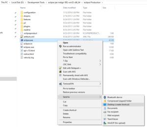 Create shortcut for applications or folders