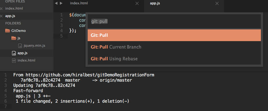 Git Pull in Sublime Text