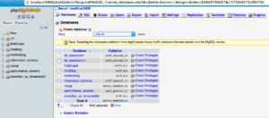 Create DB using PHPMyAdmin